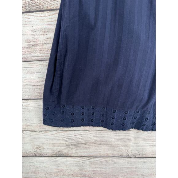 Boden Embroidered V-Neck Shirt Dress Women's Size 4 Navy Blue - Picture 5 of 11